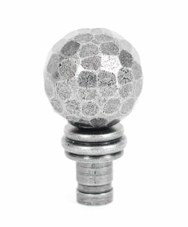 Pewter Hammered Ball Curtain Finial (pair) 2