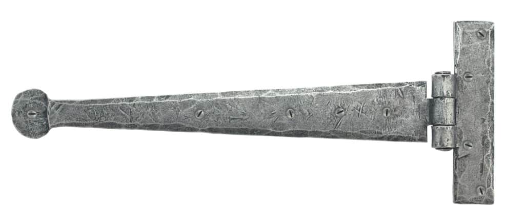 Pewter 12" Penny End T Hinge (pair) 1