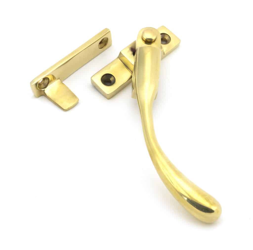 Polished Brass Night-Vent Locking Peardrop Fastener - RH 1