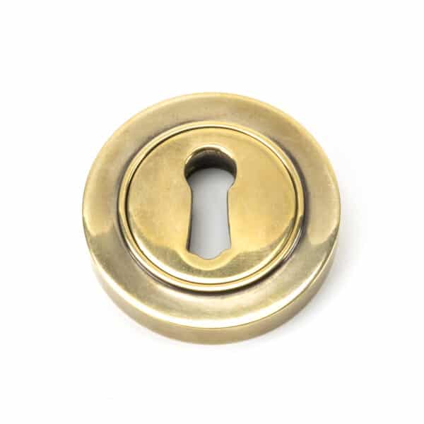 Aged Brass Round Escutcheon (Plain) 1