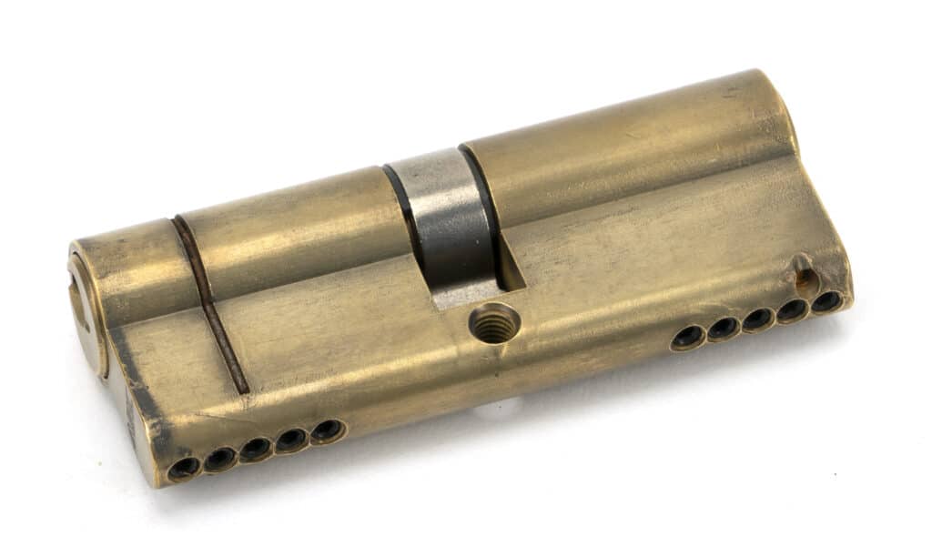 Aged Brass 40/40 5pin Euro Cylinder 1