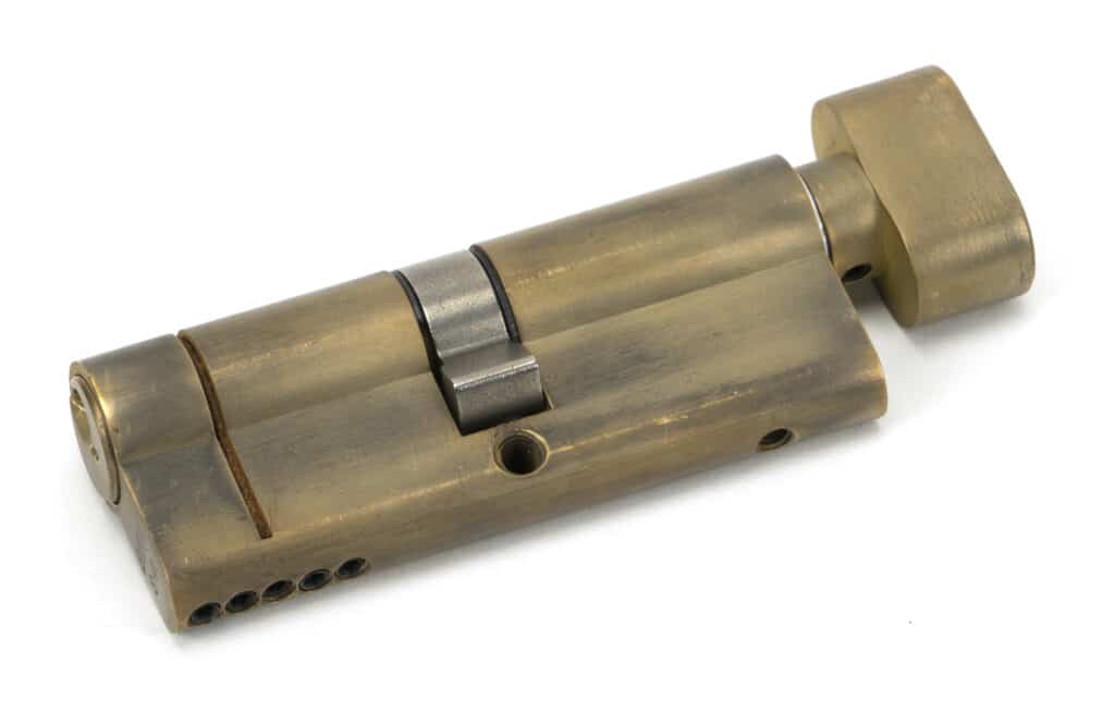 Aged Brass 40/40 5pin Euro Cylinder/Thumbturn 1