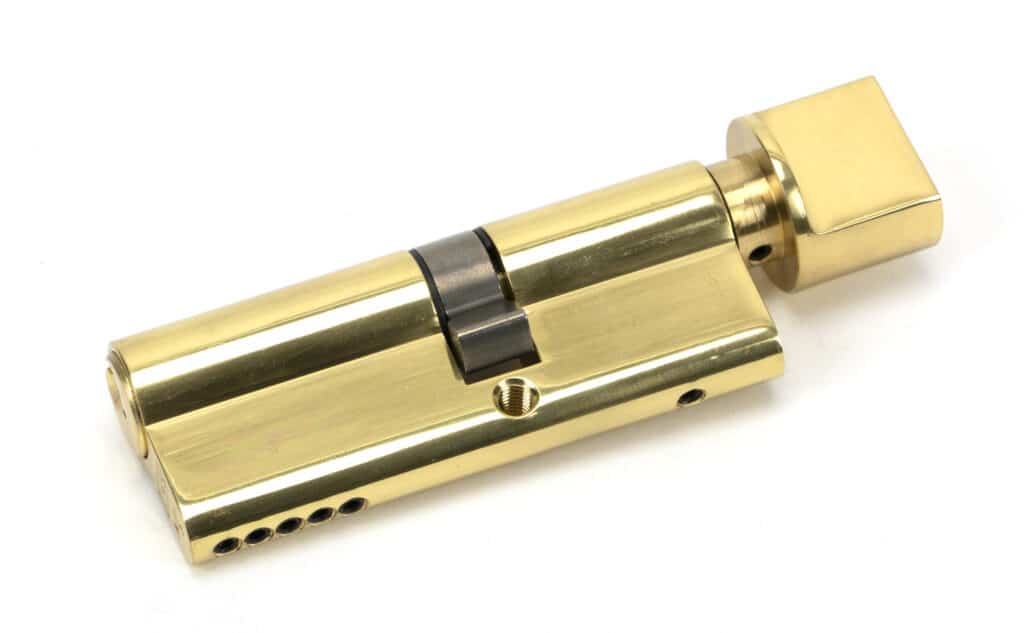 Lacquered Brass 35T/45 5pin Euro Cylinder/Thumbturn 1