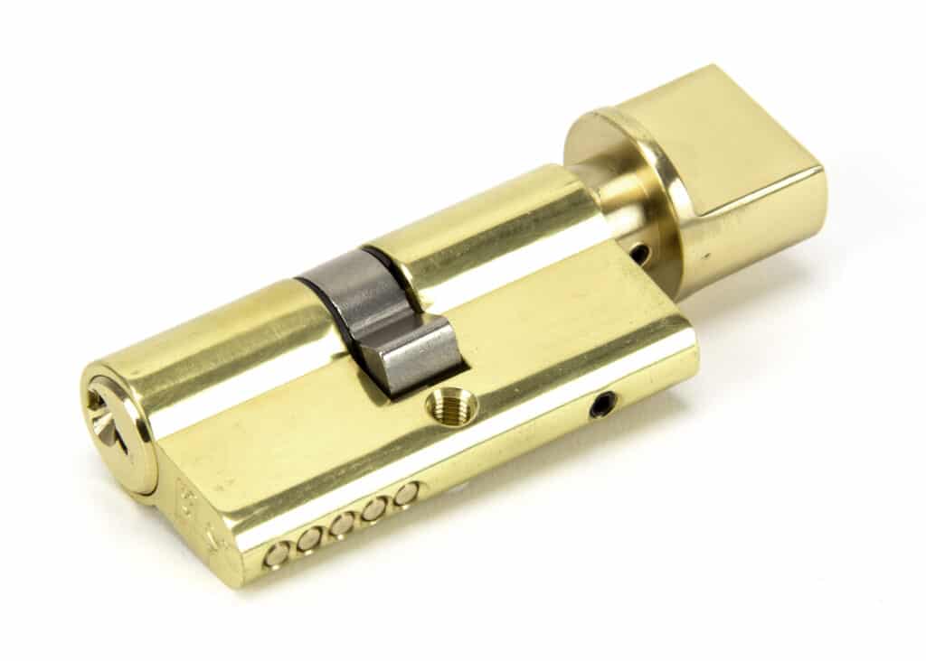 Lacquered Brass 30/30 5pin Euro Cylinder/Thumbturn KA 1
