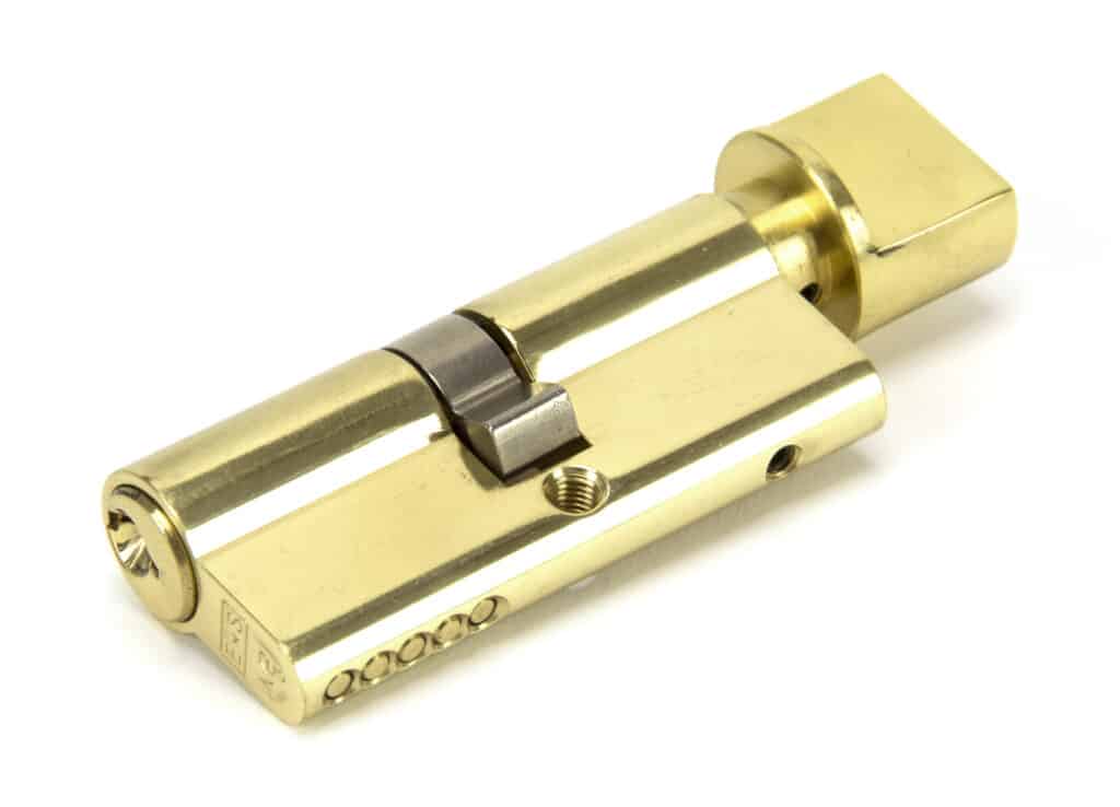 Lacquered Brass 35/35 5pin Euro Cylinder/Thumbturn KA 1
