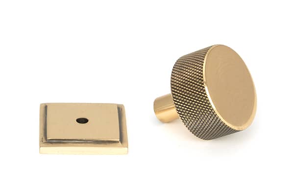 Polished Bronze Brompton Cabinet Knob - 32mm (Square) 2