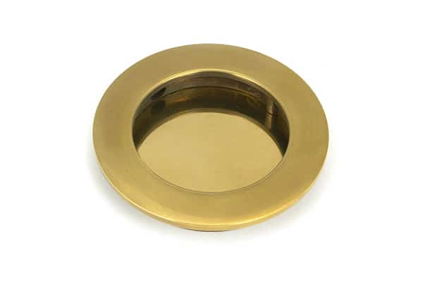 Aged Brass 75mm Plain Round Pull 1