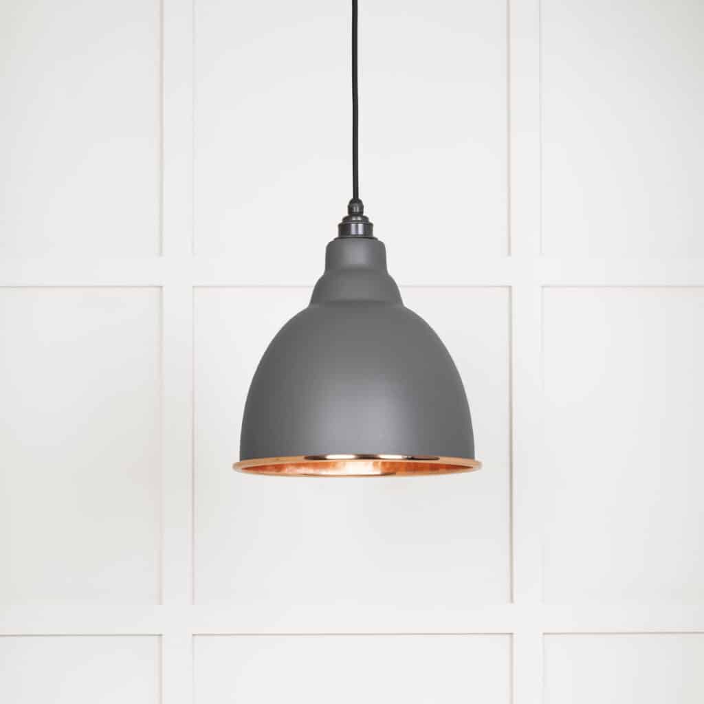 Hammered Copper Brindley Pendant in Bluff 1