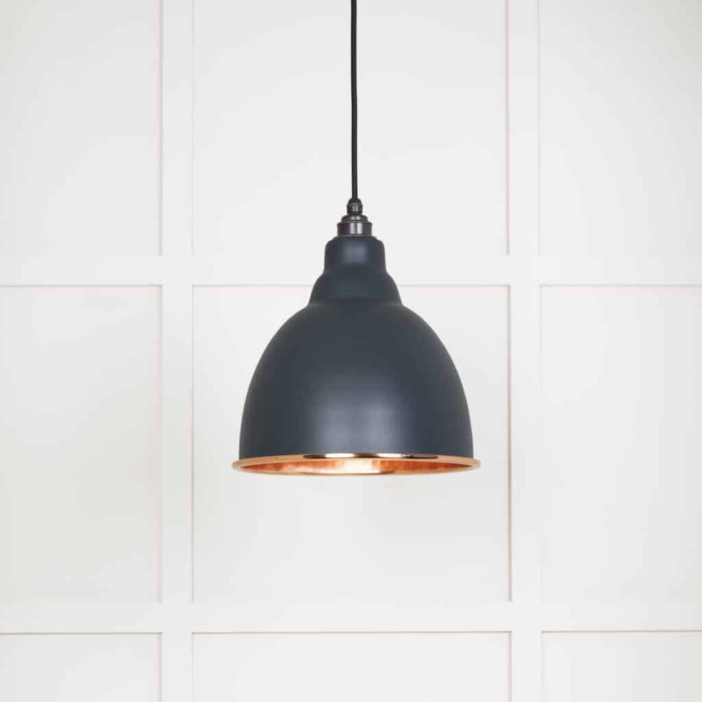 Hammered Copper Brindley Pendant in Soot 1