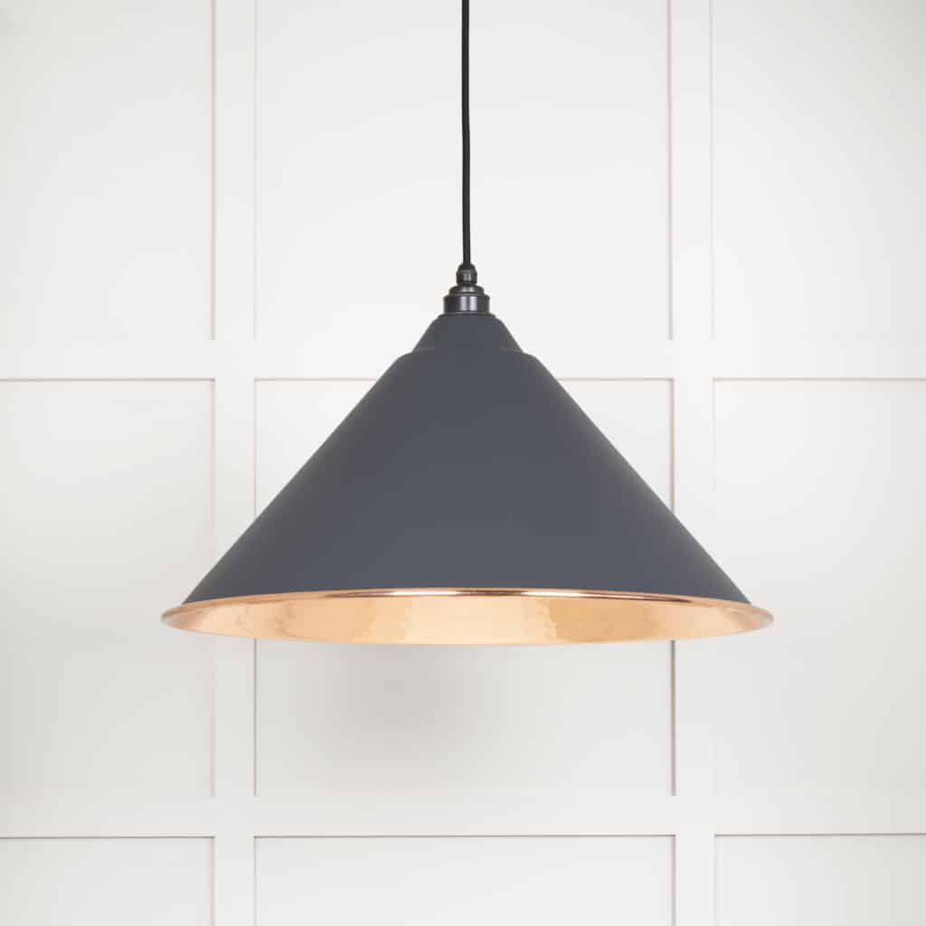 Hammered Copper Hockley Pendant in Slate 1