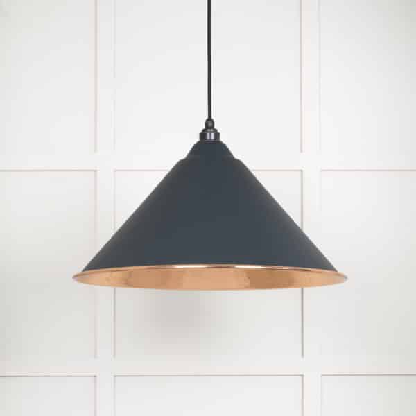 Hammered Copper Hockley Pendant in Soot 2