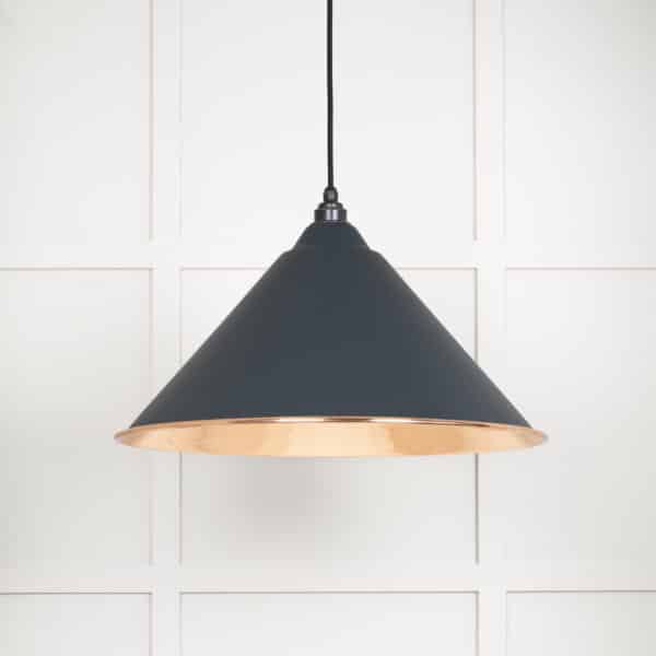 Hammered Copper Hockley Pendant in Soot 1