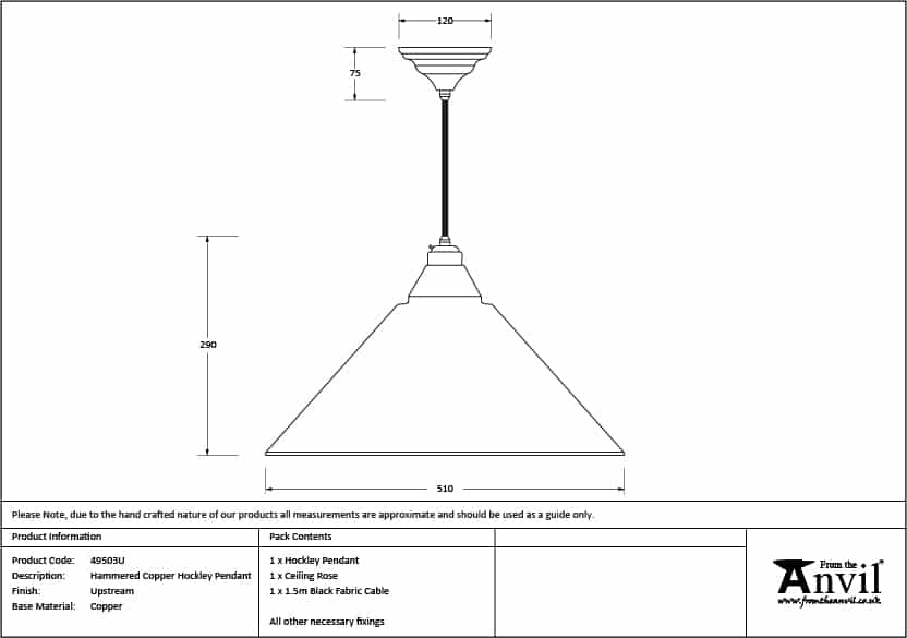 Hammered Copper Hockley Pendant in Upstream 3