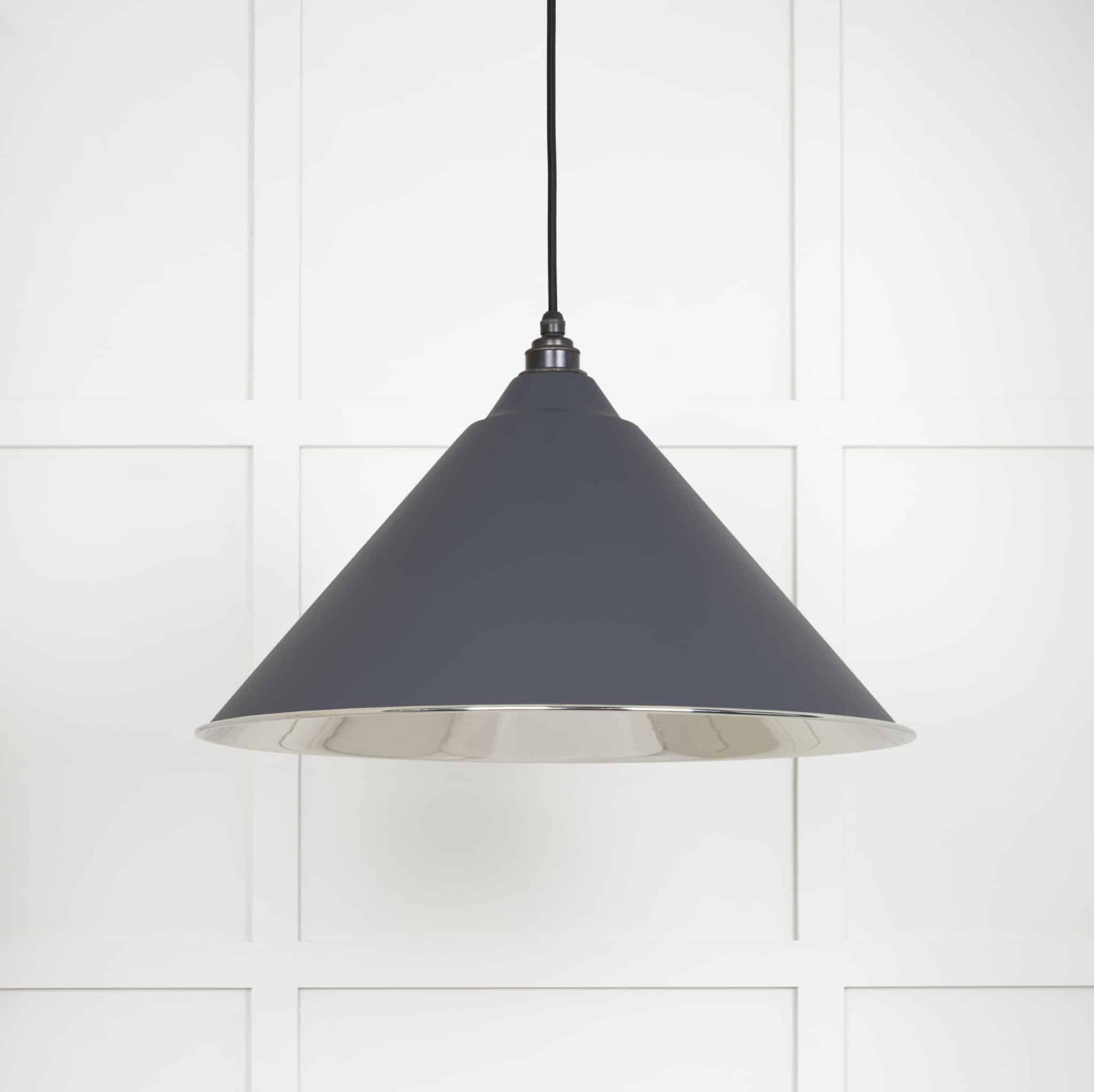 Smooth Nickel Hockley Pendant in Slate 2