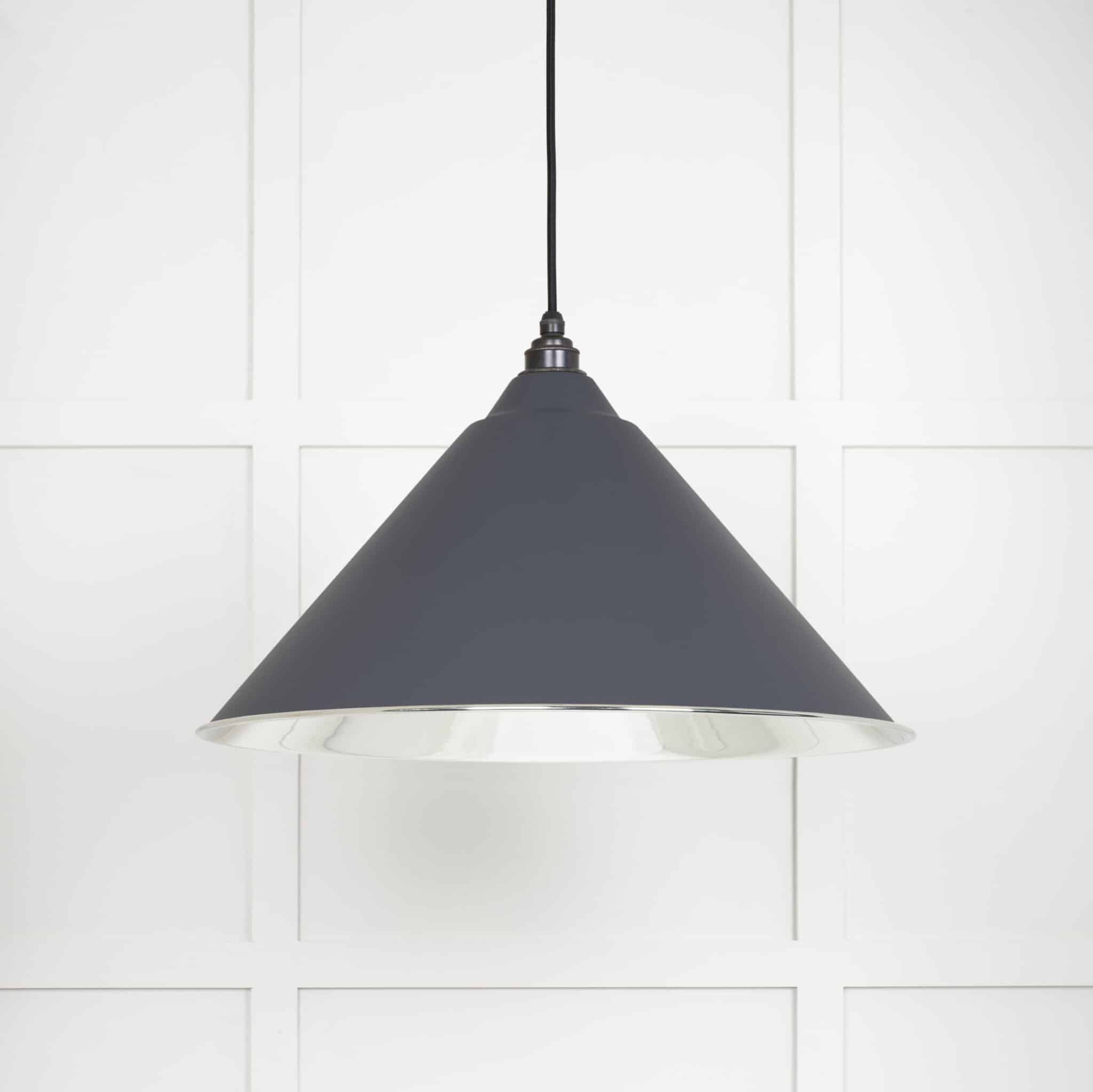 Smooth Nickel Hockley Pendant in Slate 1