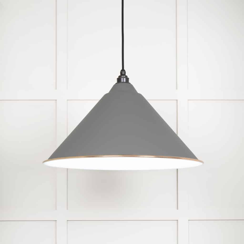 White Gloss Hockley Pendant in Bluff 1