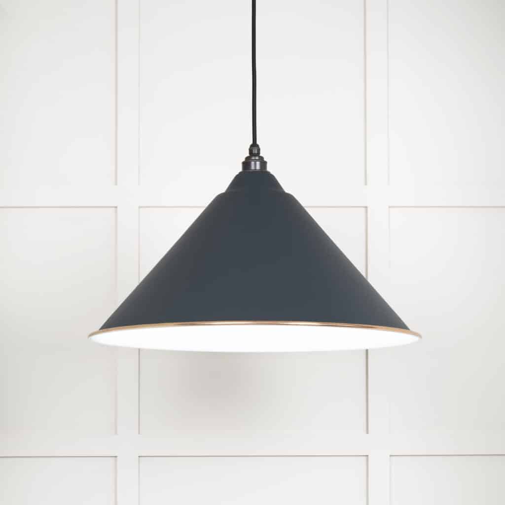 White Gloss Hockley Pendant in Soot 1