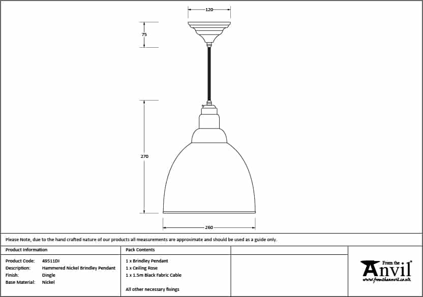Hammered Nickel Brindley Pendant in Dingle 3