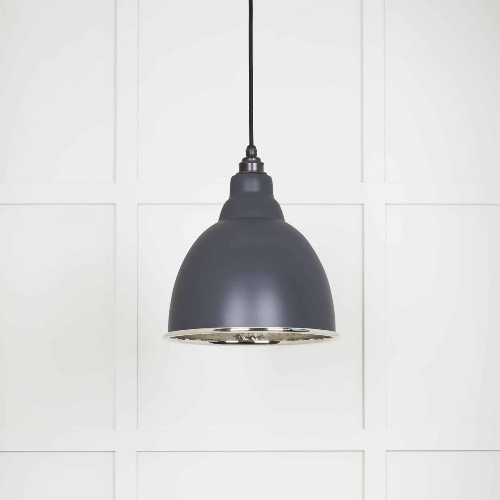 Hammered Nickel Brindley Pendant in Slate 2