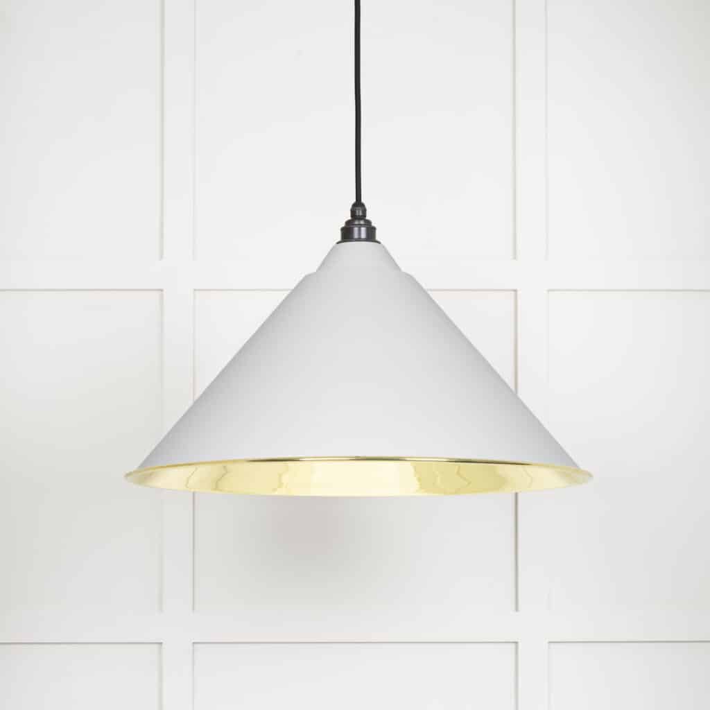 Smooth Brass Hockley Pendant in Flock 1