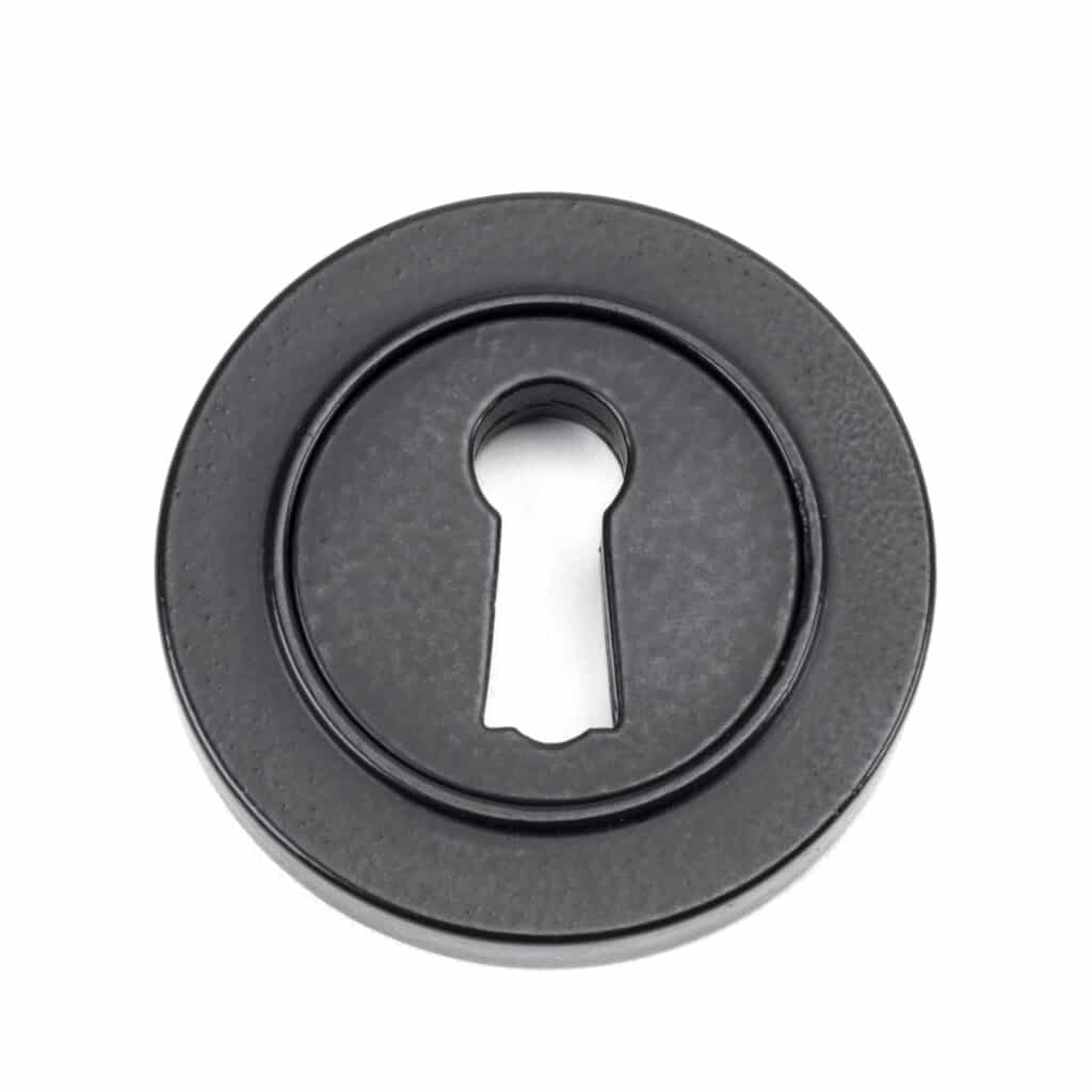 Matt Black Round Escutcheon (Plain) 1