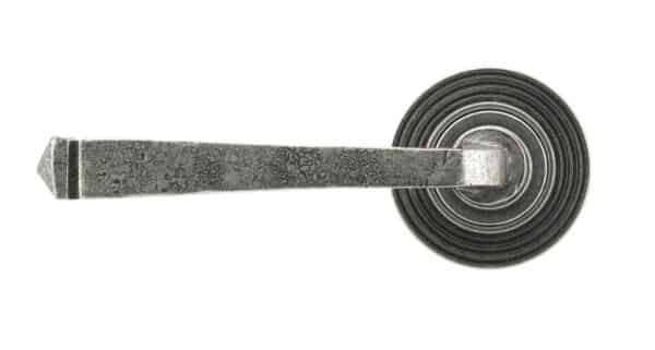 Pewter Avon Round Lever on Rose Set (Beehive) - Unsprung 2