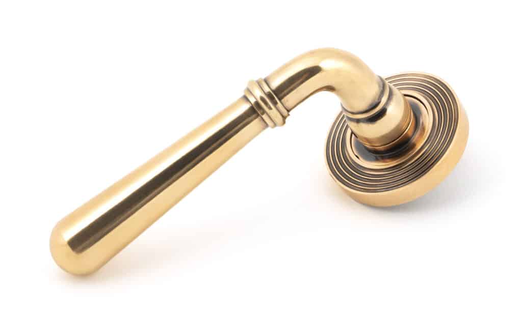 Polished Bronze Newbury Lever on Rose Set (Beehive) - Unsprung 1