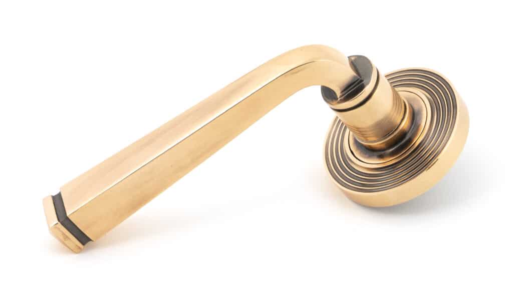 Polished Bronze Avon Round Lever on Rose Set (Beehive) - Unsprung 1