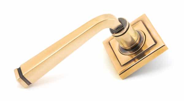 Polished Bronze Avon Round Lever on Rose Set (Square) - Unsprung 1