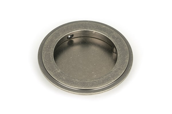 Pewter 75mm Art Deco Round Pull 1