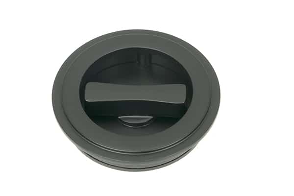 Matt Black 60mm Art Deco Round Pull - Privacy Set 2