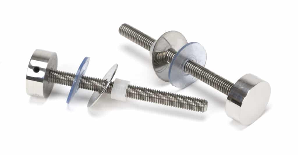 Polished SS (304) 100mm Bolt Fixings for T Bar (2) 1