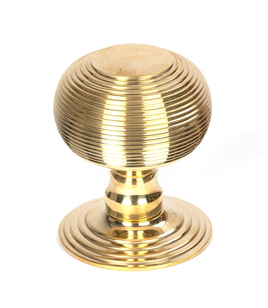 Polished Brass Beehive Centre Door Knob 1