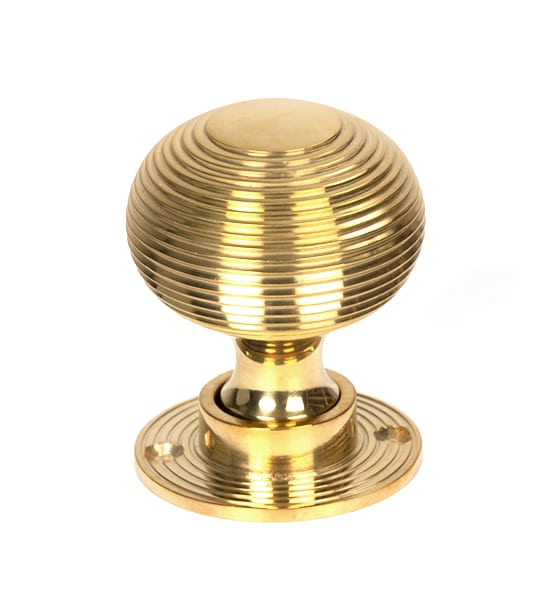 Polished Brass Heavy Beehive Mortice/Rim Knob Set 2