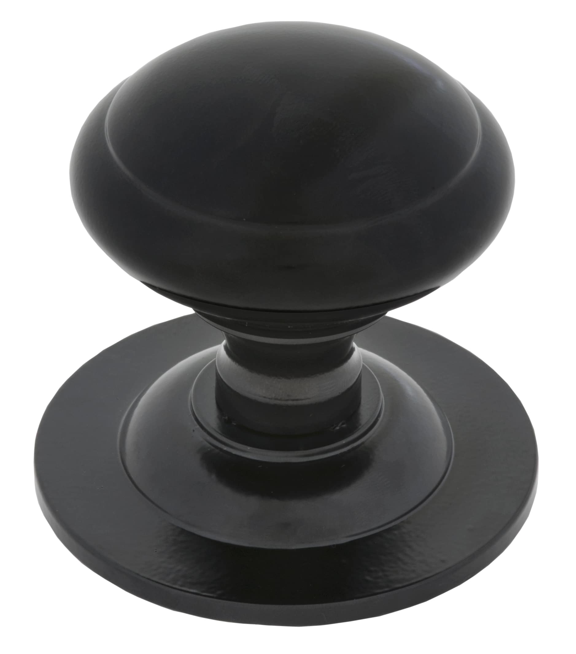 Black Round Centre Door Knob Handles at Heart