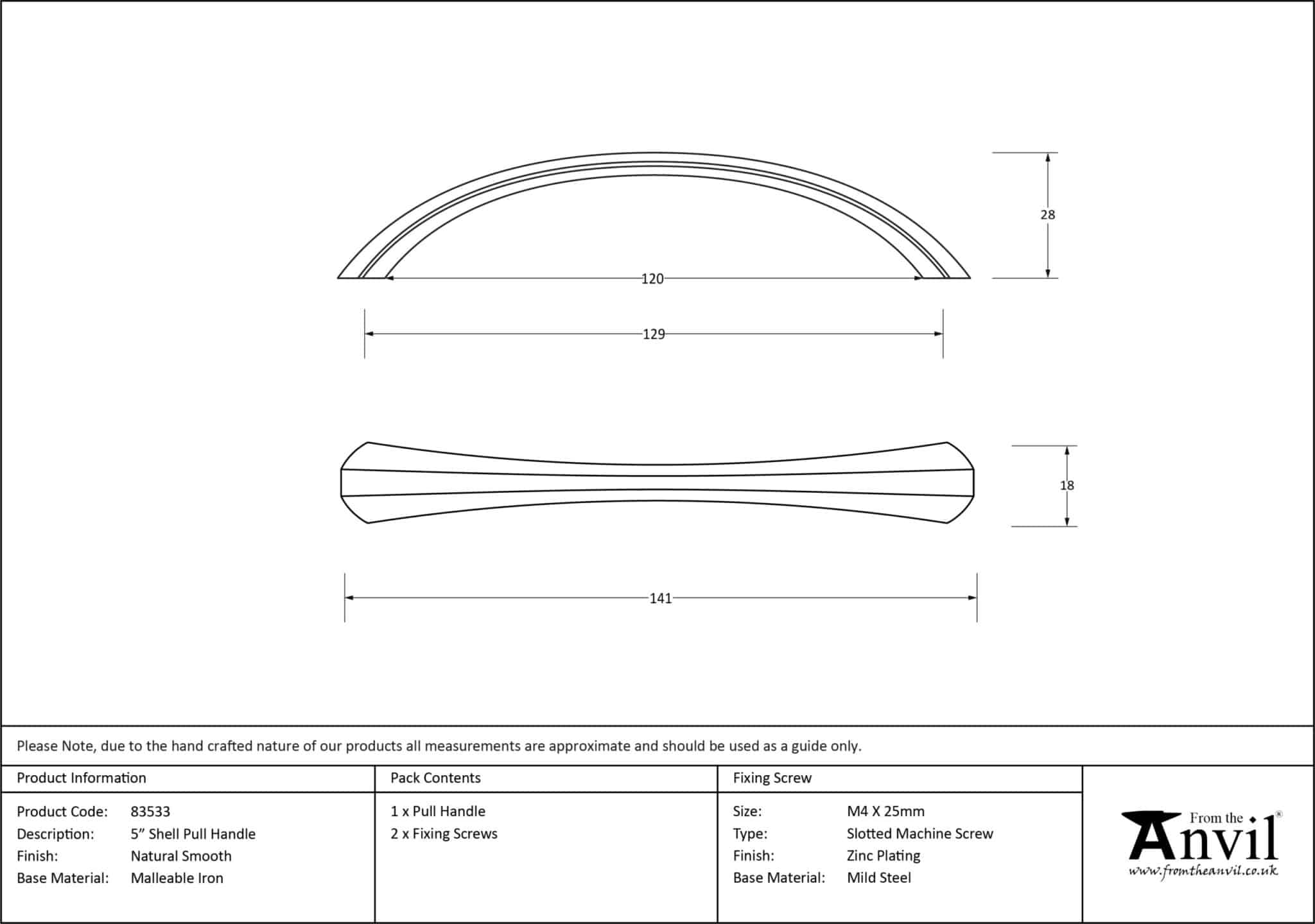 Natural Smooth 5" Shell Pull Handle 3