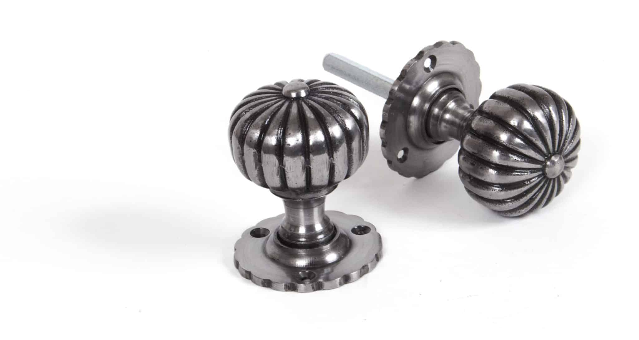 Natural Smooth Flower Mortice Knob Set 1