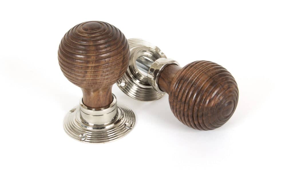 Rosewood and PN Beehive Mortice/Rim Knob Set 1