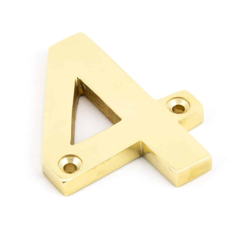 Polished Brass Numeral 6 1
