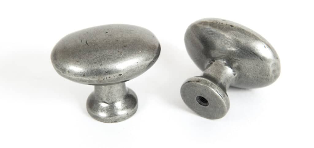 Pewter Oval Cabinet Knob 1