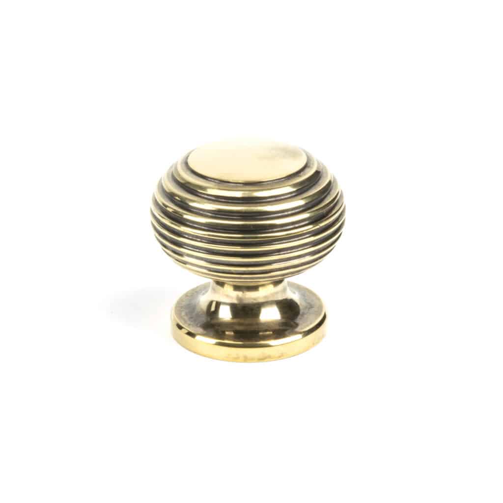 Aged Brass Beehive Cabinet Knob 30mm 1