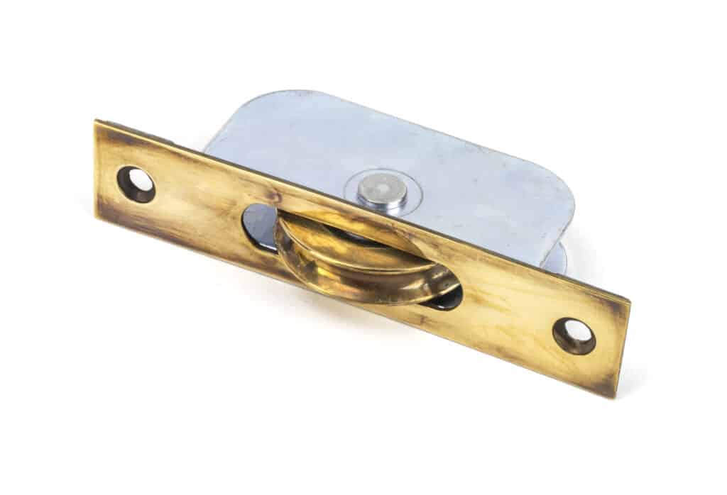 Aged Brass Square Ended Sash Pulley 75kg 1