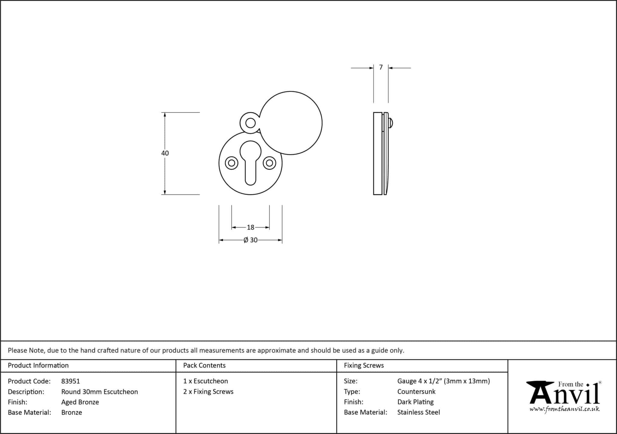 Aged Bronze 30mm Round Escutcheon 3