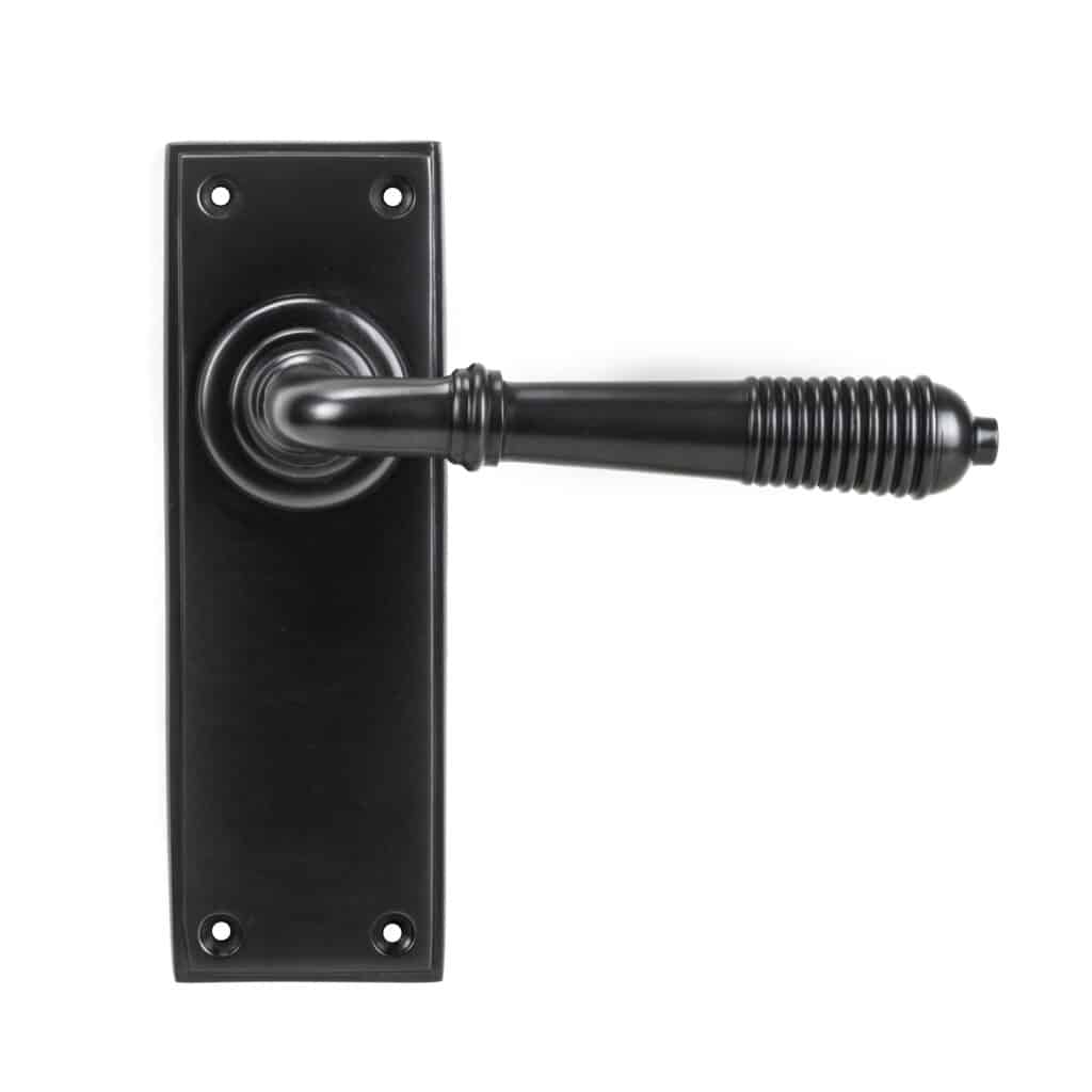Aged Bronze Reeded Lever Latch Set 1