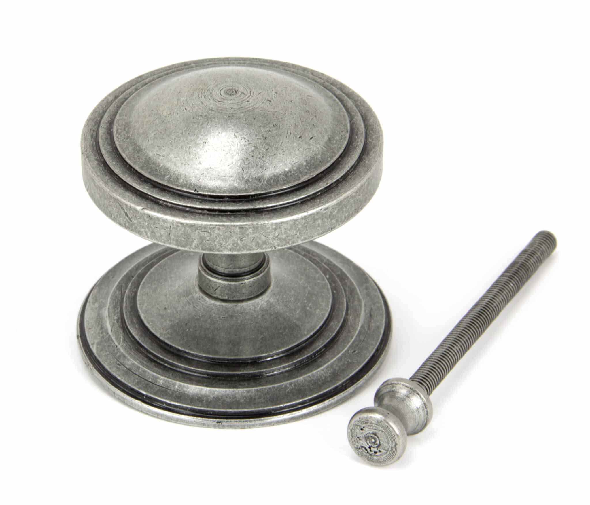 Pewter Art Deco Centre Door Knob 2