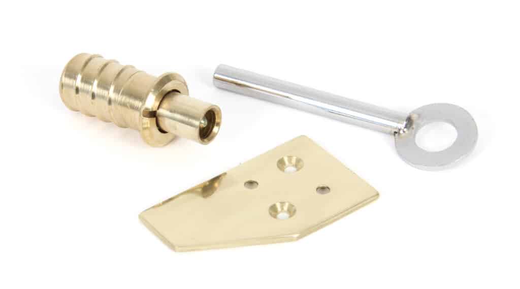 Polished Brass Key-Flush Sash Stop 1