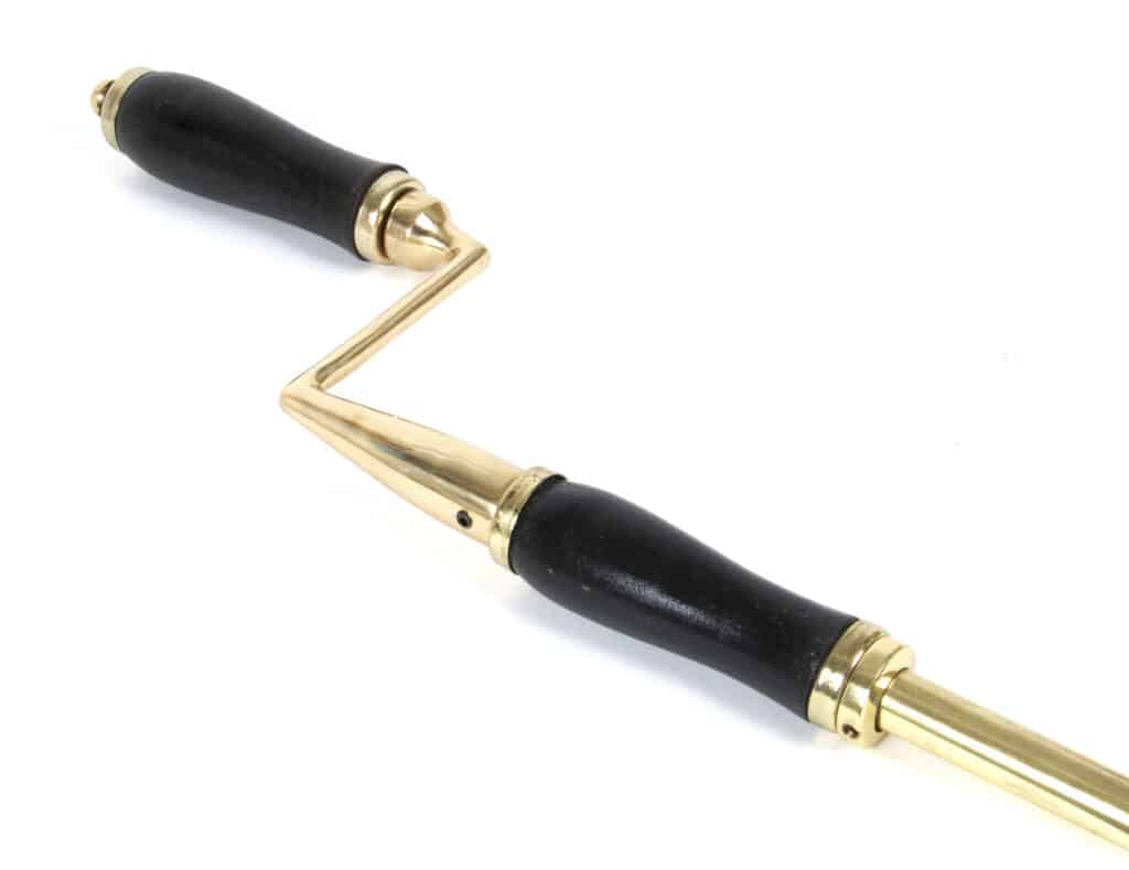 Lacquered Brass Window Winder with Handle 1