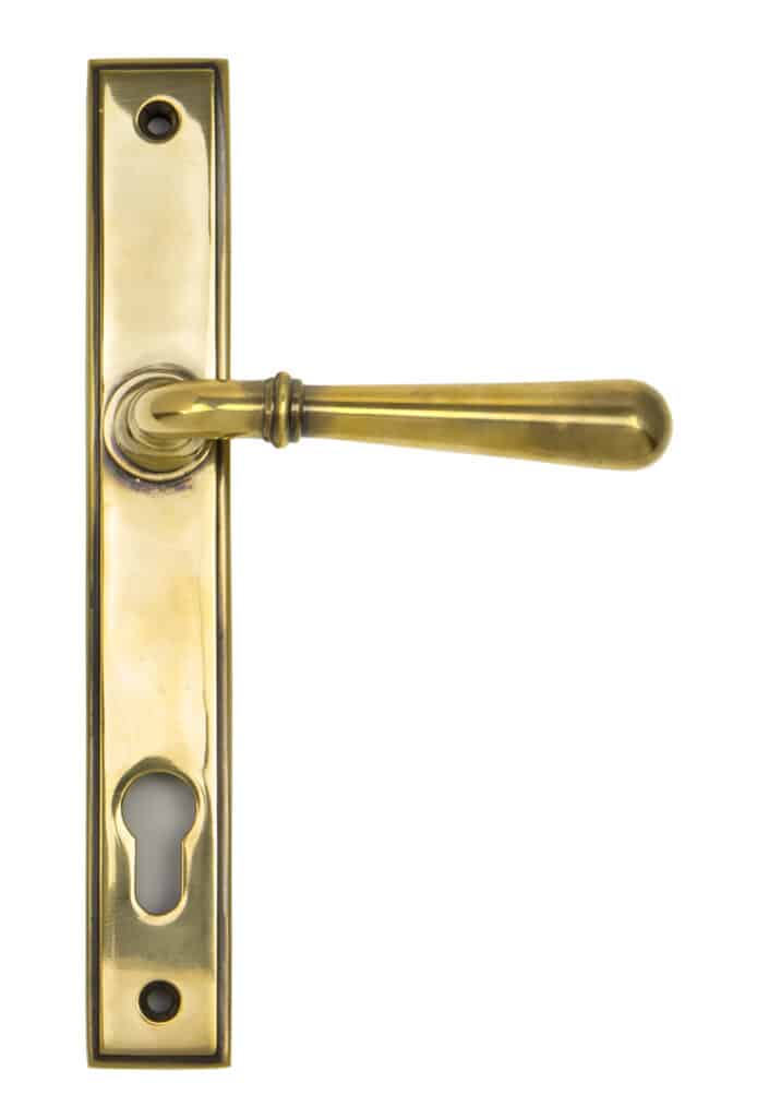 Aged Brass Newbury Slimline Lever Espag. Lock Set 1