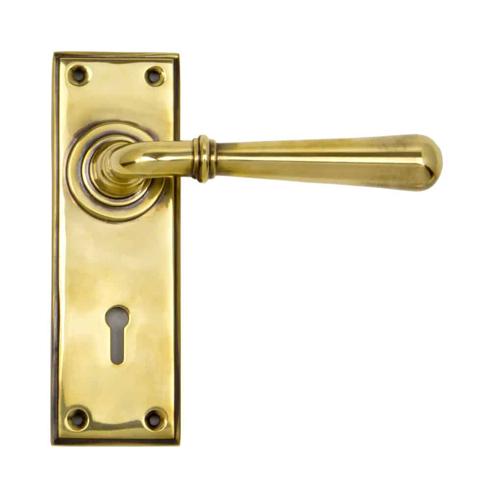 Aged Brass Newbury Lever Lock Set 1