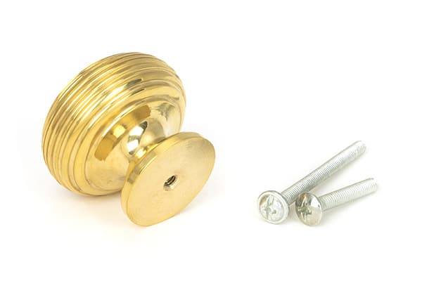 Polished Brass Beehive Cabinet Knob 40mm 2